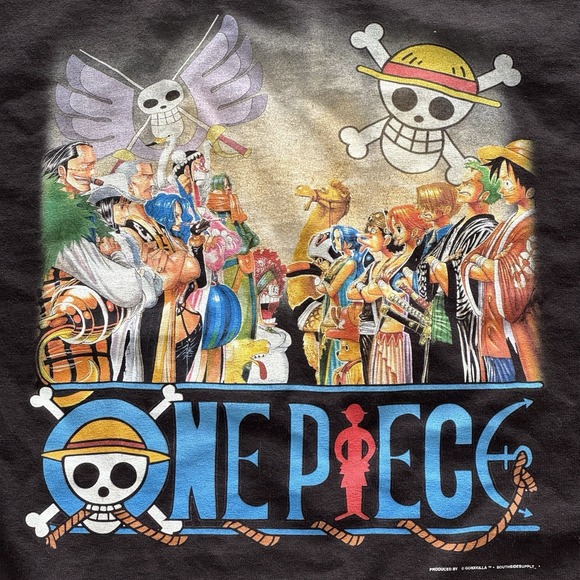 One Piece Anime Graphic Shirt Gonxkilla South Side Supply Black Tee Size Large - Picture 3 of 6